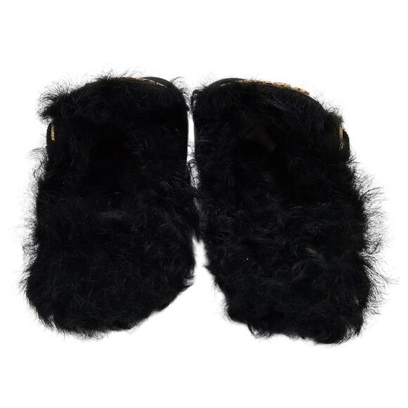 Louis Vuitton Winterbreak Black Suede Fur Lined Slip On Clog Mule Size 36 US 6 - Picture 7 of 10